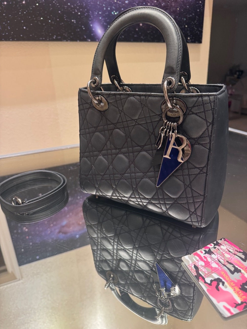 Dior Medium Lady Dior Anselm Reyle Limited Edition Black Cannage Bag
